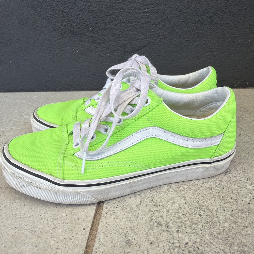 Vans Old Skool Neon Gecko Green True‎ White Neon Womens 6.5 Men 5